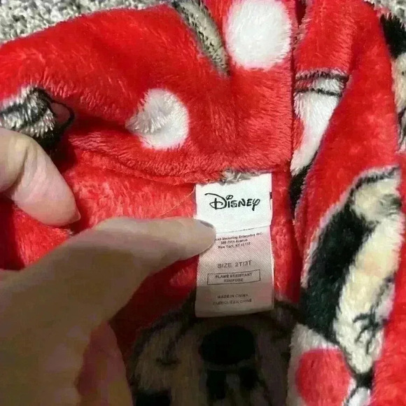 Disney Minnie Mouse Robe Sz 2T 3T 100% Polyester Warm Fleece Length - Picture 5 of 8